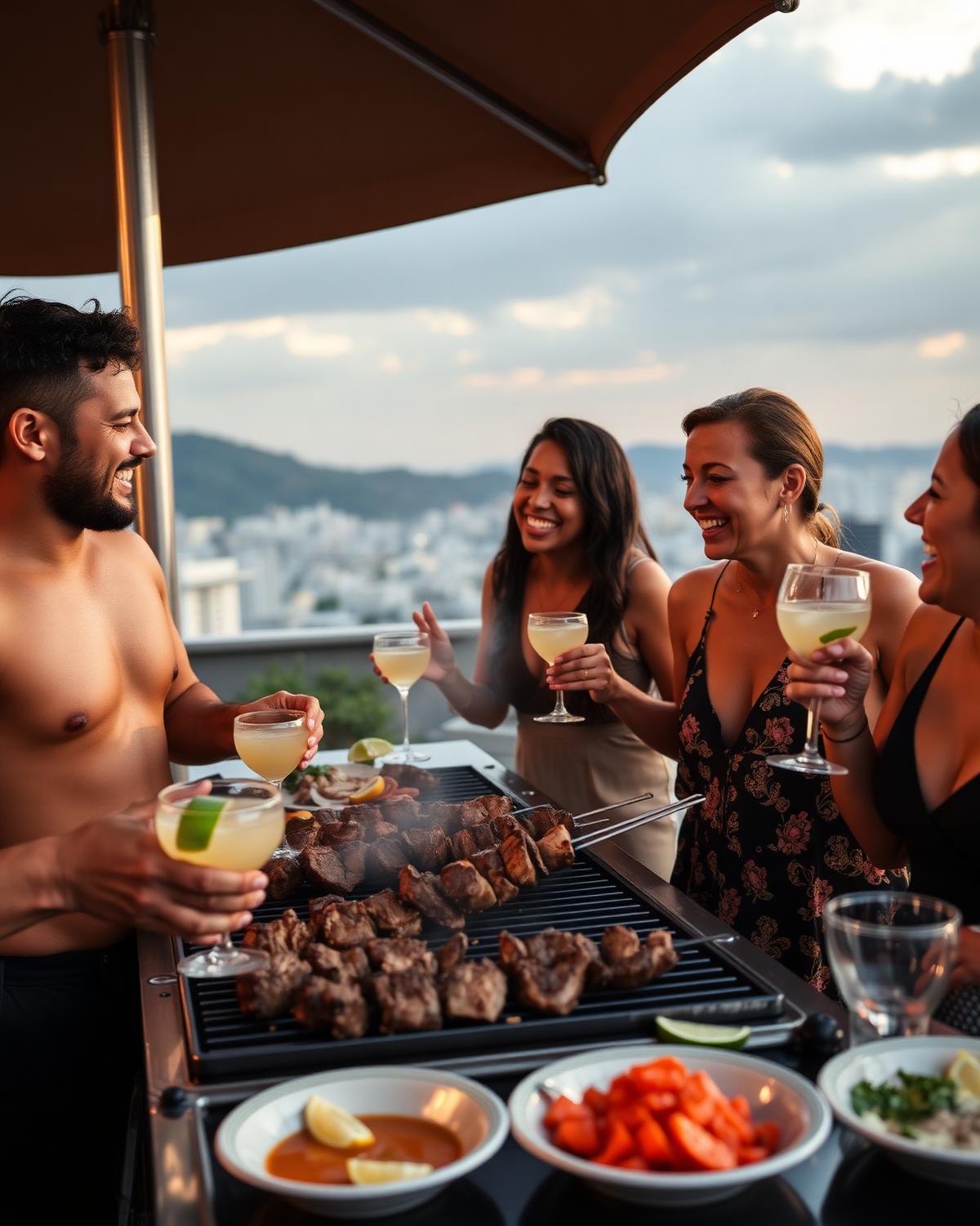 Brazilian BBQ on a rooftop