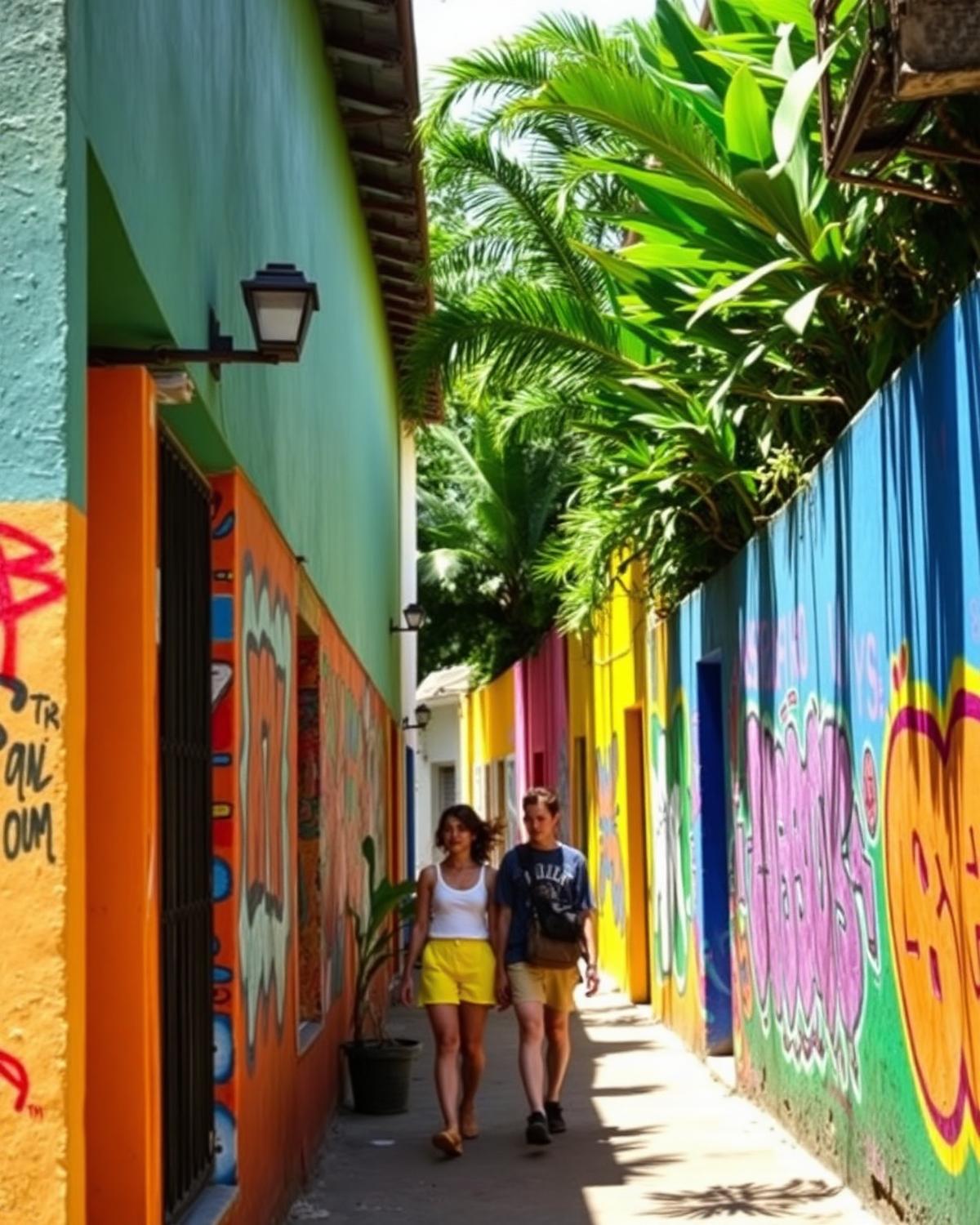 Colorful street art in Santa Teresa