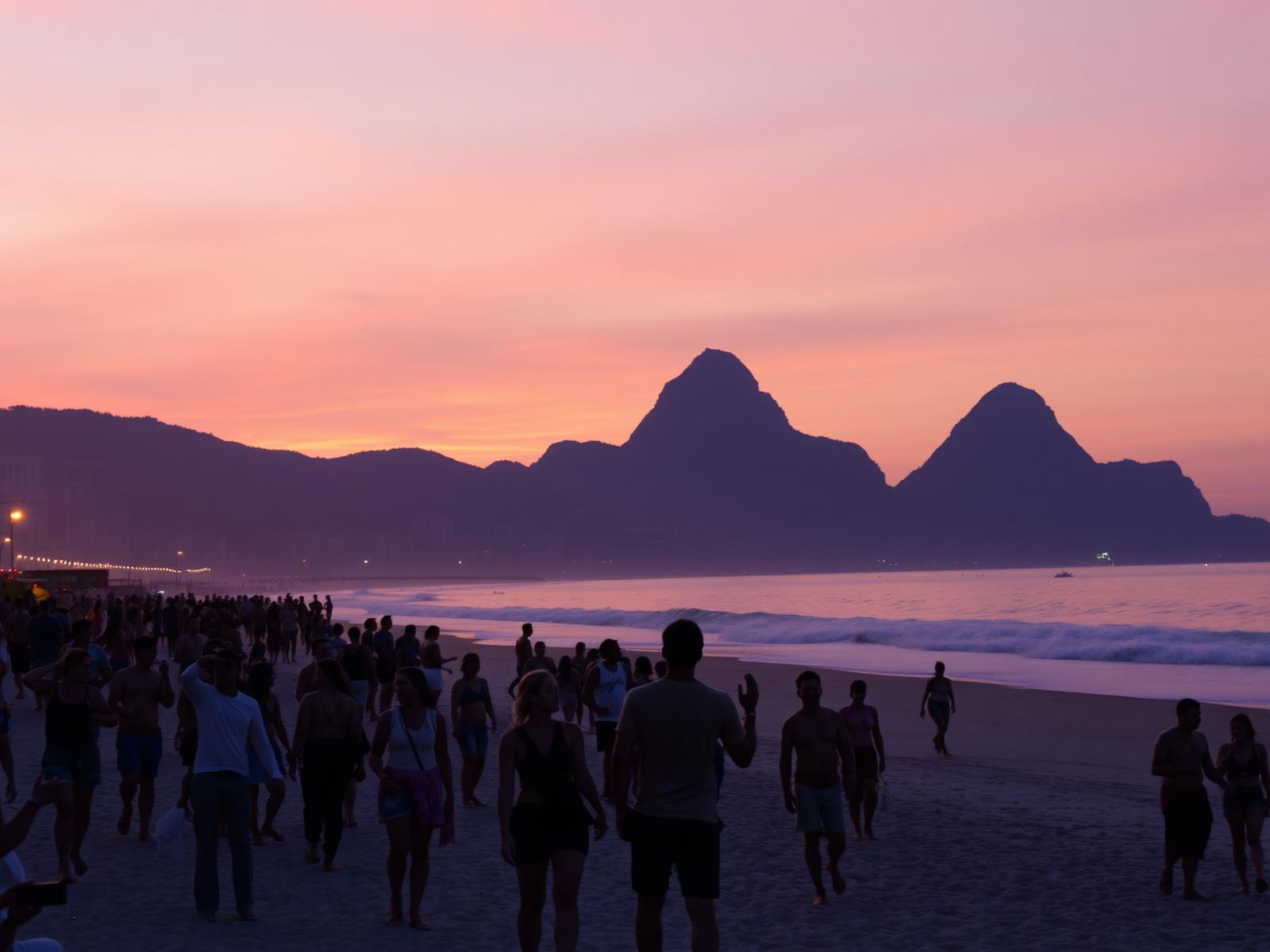 Sunset at Ipanema beach
